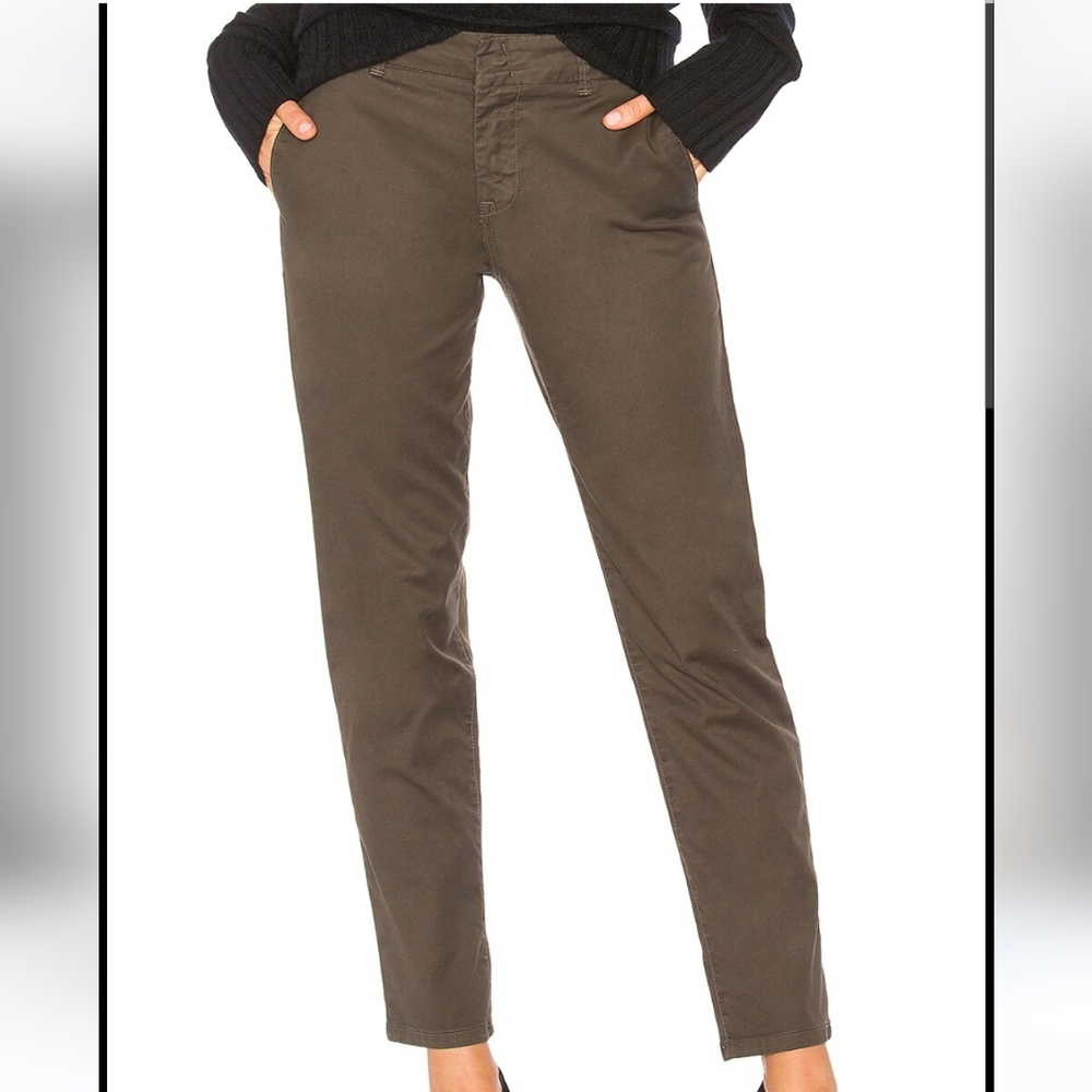 Vince Women’s Classic Chino Pant Dark Wash Willow Surplus Green